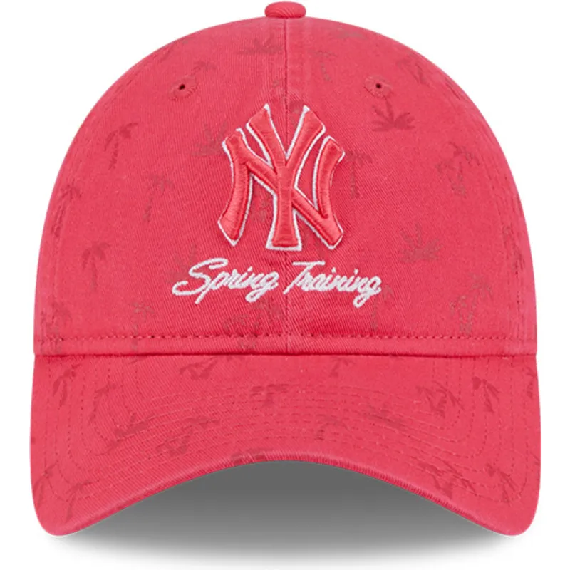 kepure-islenkta-rozine-reguliuojamas-9twenty-pattern-spring-training-fan-pack-2025-new-york-yankees-mlb-new-era