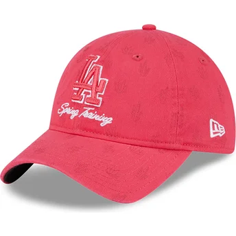 Kepurė išlenkta rožinė reguliuojama juostelė 9TWENTY Pattern Spring Training Fan Pack 2025 Los Angeles Dodgers MLB New Era