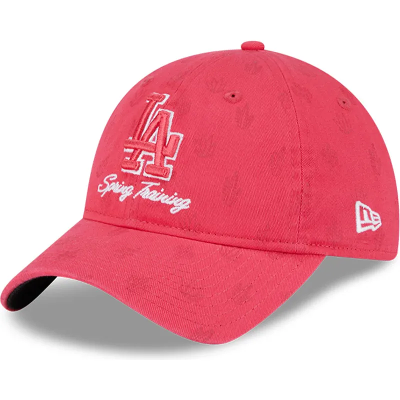 cap-islenkta-pink-adjustable-strap-9twenty-pattern-spring-training-fan-pack-2025-los-angeles-dodgers-mlb-new-era