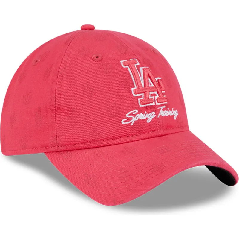 cap-islenkta-pink-adjustable-strap-9twenty-pattern-spring-training-fan-pack-2025-los-angeles-dodgers-mlb-new-era