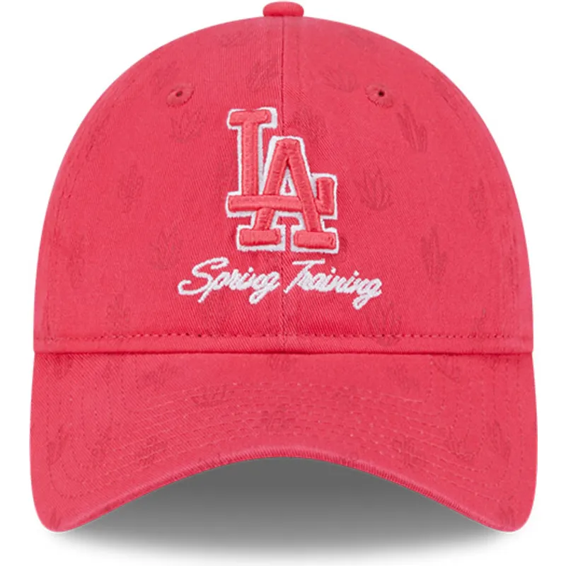 cap-islenkta-pink-adjustable-strap-9twenty-pattern-spring-training-fan-pack-2025-los-angeles-dodgers-mlb-new-era