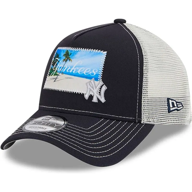 kepure-islenkta-tamsiai-melyna-snapback-9forty-a-frame-patch-spring-training-fan-pack-2025-new-york-yankees-mlb-new-era