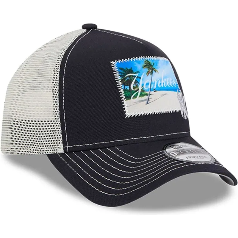 kepure-islenkta-tamsiai-melyna-snapback-9forty-a-frame-patch-spring-training-fan-pack-2025-new-york-yankees-mlb-new-era