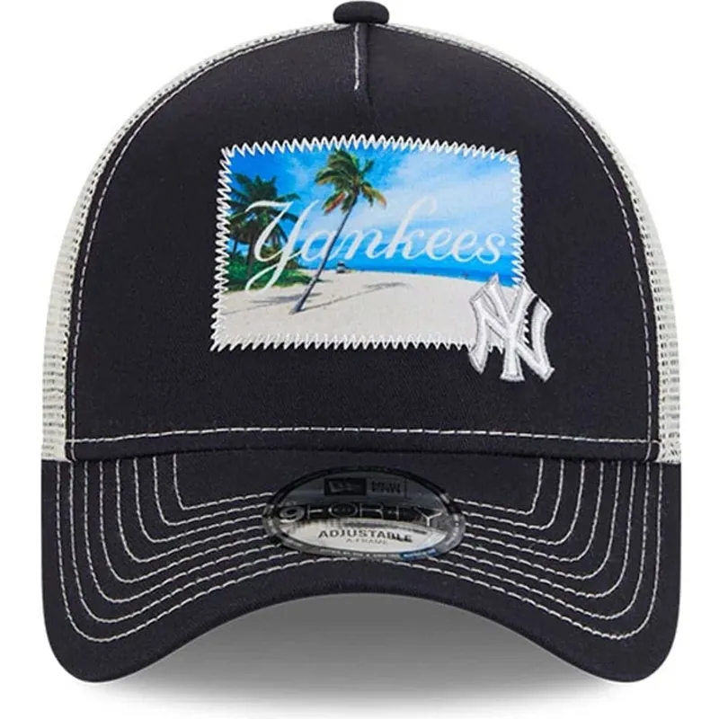 kepure-islenkta-tamsiai-melyna-snapback-9forty-a-frame-patch-spring-training-fan-pack-2025-new-york-yankees-mlb-new-era