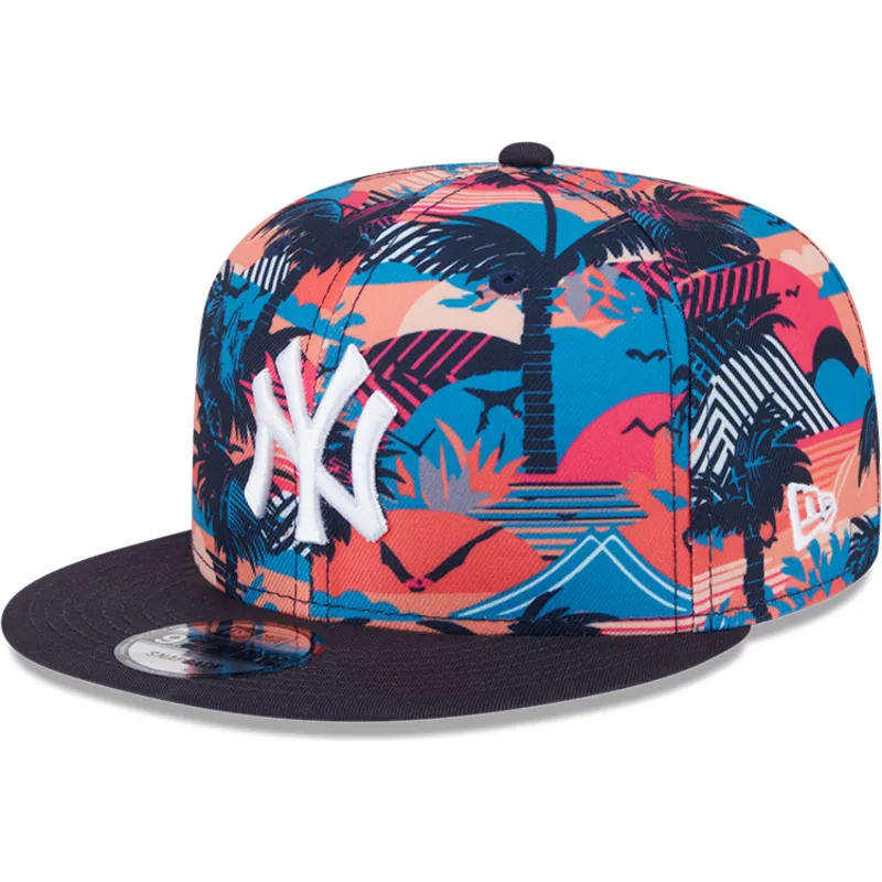 wielokolorowa-plaska-czapka-snapback-9fifty-printed-spring-training-fan-pack-2025-new-york-yankees-mlb-new-era