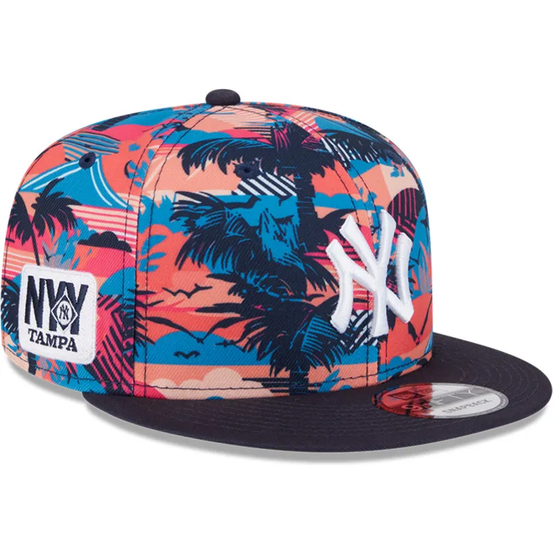 wielokolorowa-plaska-czapka-snapback-9fifty-printed-spring-training-fan-pack-2025-new-york-yankees-mlb-new-era