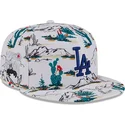 new-era-flat-brim-9fifty-print-spring-training-fan-pack-2025-los-angeles-dodgers-mlb-white-snapback-cap