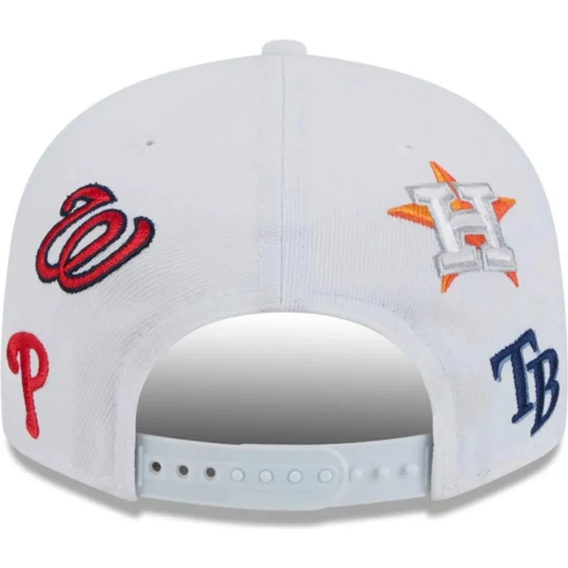 kepure-plokscia-balta-snapback-9fifty-scatter-spring-training-fan-pack-2025-mlb-new-era