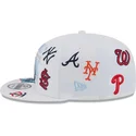 kepure-plokscia-balta-snapback-9fifty-scatter-spring-training-fan-pack-2025-mlb-new-era