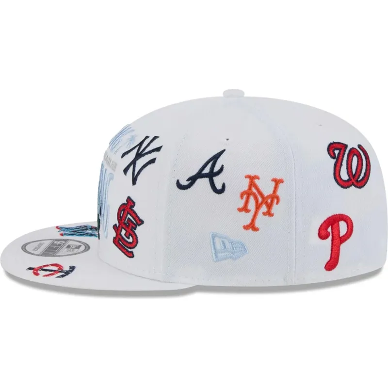 kepure-plokscia-balta-snapback-9fifty-scatter-spring-training-fan-pack-2025-mlb-new-era