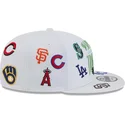 kepure-plokscia-balta-snapback-9fifty-scatter-spring-training-fan-pack-2025-mlb-new-era