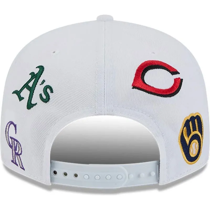 kepure-plokscia-balta-snapback-9fifty-scatter-spring-training-fan-pack-2025-mlb-new-era