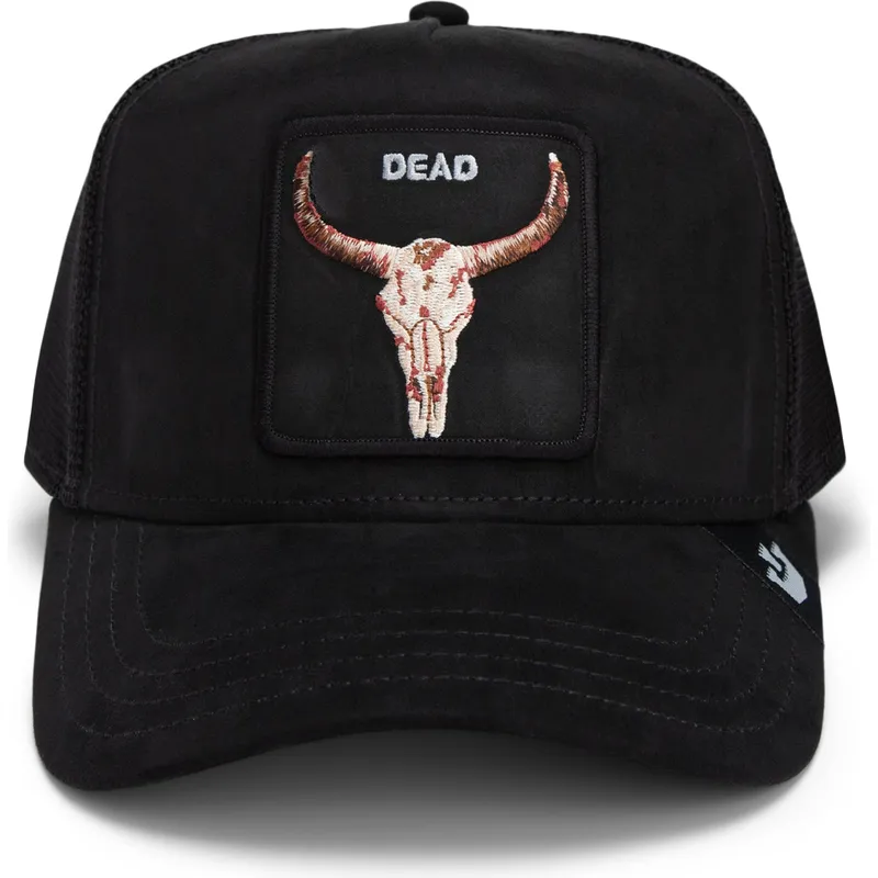 kepure-islenkta-juoda-snapback-dead-the-suede-skull-global-core-micro-suede-the-farm-goorin-bros