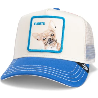 Czapka trucker beżowo-niebieska z chihuahua The Fuerte Dog Fab Farm od Goorin Bros.