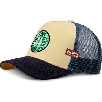 Czapka trucker beżowa i niebieska Tiny Waves Big Smiles HFT od Coastal