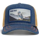 kepure-islenkta-tamsiai-melyna-snapback-born-free-wild-heart-the-farm-goorin-bros