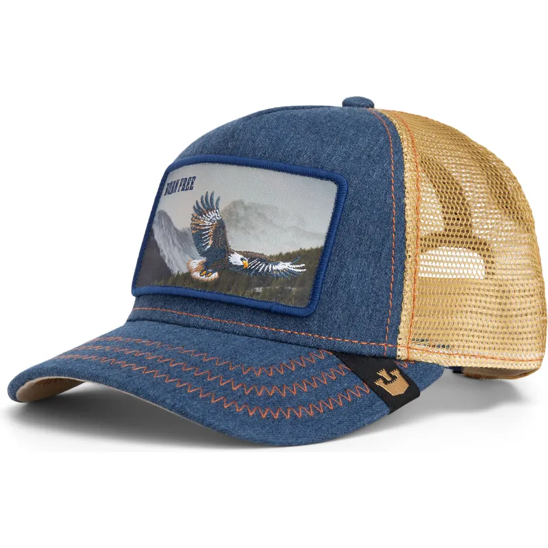 kepure-islenkta-tamsiai-melyna-snapback-born-free-wild-heart-the-farm-goorin-bros