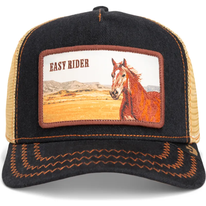 kepure-islenkta-vilkikas-juoda-snapback-caballo-easy-rider-wild-heart-the-farm-the-farm-de-goorin-bros