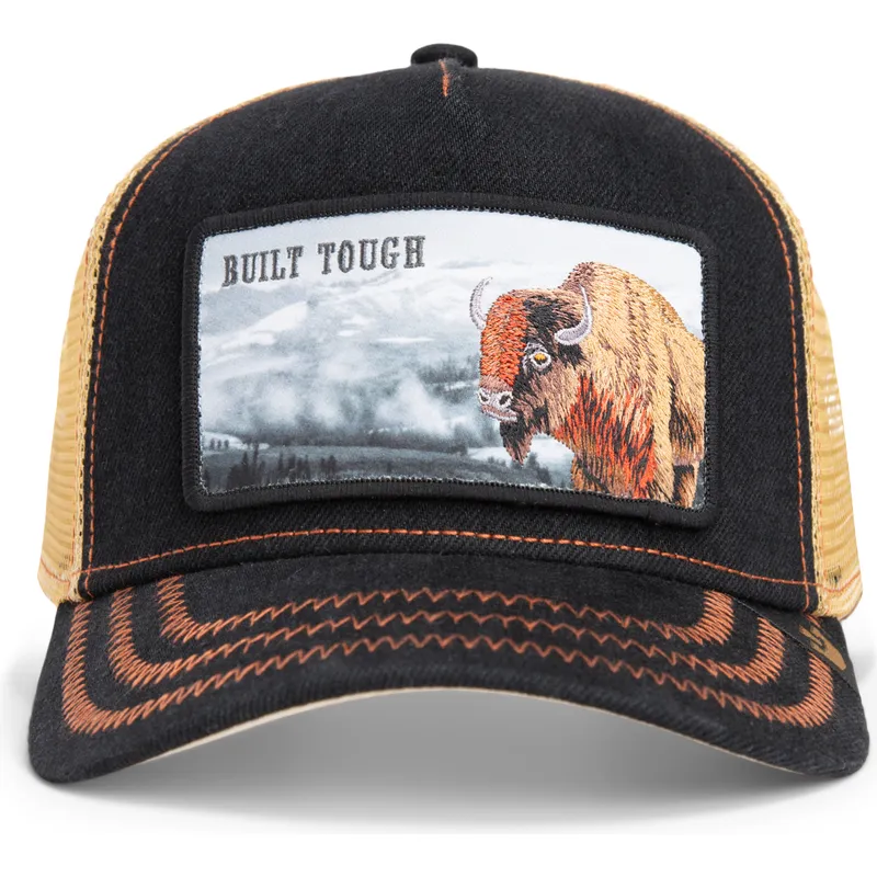 kepure-islenkta-juoda-snapback-built-tough-wild-heart-the-farm-goorin-bros
