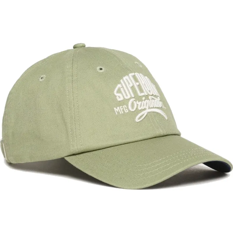 kepure-islenkta-zalia-reguliuojama-juostele-graphic-seagrass-green-superdry
