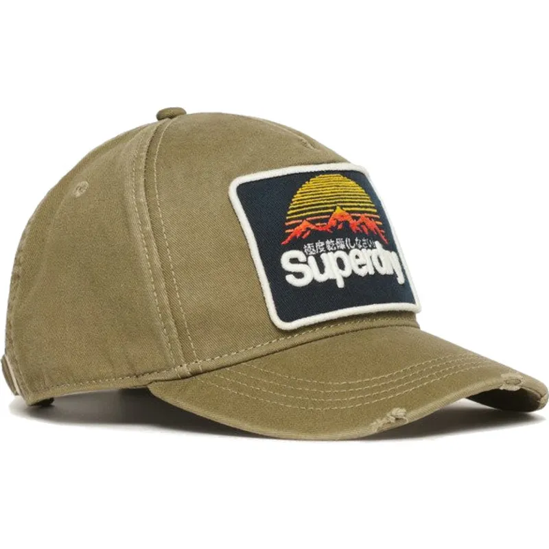 zielona-regulowana-czapka-z-daszkiem-graphic-khaki-marki-superdry