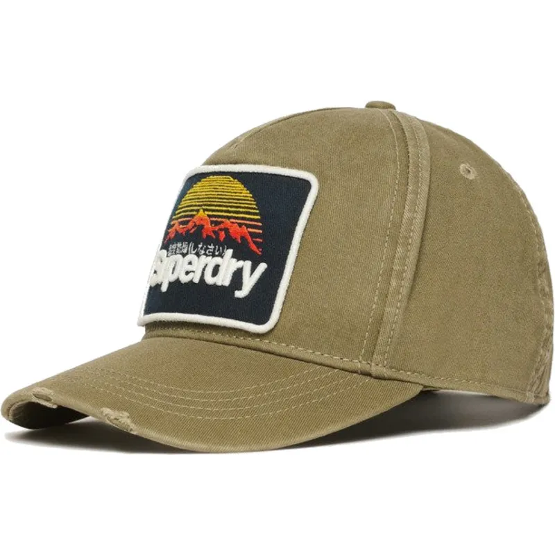 zielona-regulowana-czapka-z-daszkiem-graphic-khaki-marki-superdry