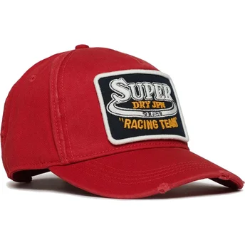 Kepurė išlenkta raudona reguliuojama juostelė Graphic Red Superdry