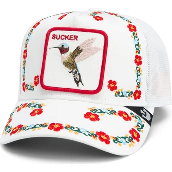 Kepurė išlenkta balta snapback Goorin Bros. Hummingbird Sucker Necessary Nectar Flora Fauna The Farm White Hat The Farm Goorin Bros.