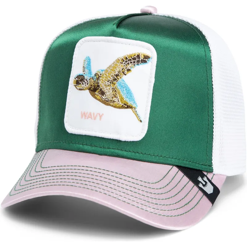 kepure-islenkta-ivairiaspalvis-snapback-goorin-bros-turtle-wavy-allablur-great-escape-the-farm-green-white-and-pink-hat-the-farm