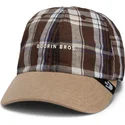 kepure-islenkta-ruda-snapback-goorin-bros-curved-brim-ask-your-mother-papa-cap-madras-the-farm-brown-cap-the-farm-goorin-bros
