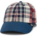 cap-islenkta-navy-blue-snapback-goorin-bros-curved-brim-raised-in-a-barn-papa-cap-madras-the-farm-navy-blue-and-red-cap-the-farm