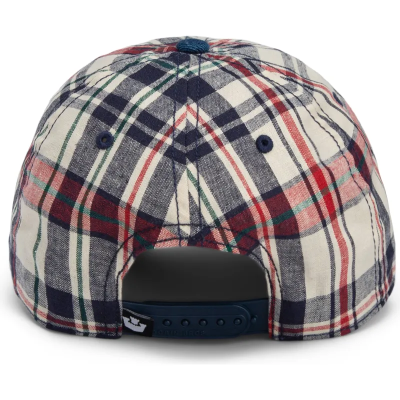 cap-islenkta-navy-blue-snapback-goorin-bros-curved-brim-raised-in-a-barn-papa-cap-madras-the-farm-navy-blue-and-red-cap-the-farm