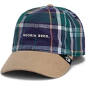 cap-islenkta-multicolor-snapback-goorin-bros-curved-brim-hardly-working-papa-cap-madras-the-farm-navy-blue-and-brown-cap-the-far