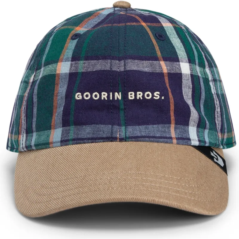 cap-islenkta-multicolor-snapback-goorin-bros-curved-brim-hardly-working-papa-cap-madras-the-farm-navy-blue-and-brown-cap-the-far