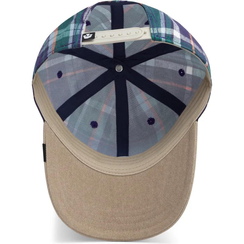 cap-islenkta-multicolor-snapback-goorin-bros-curved-brim-hardly-working-papa-cap-madras-the-farm-navy-blue-and-brown-cap-the-far