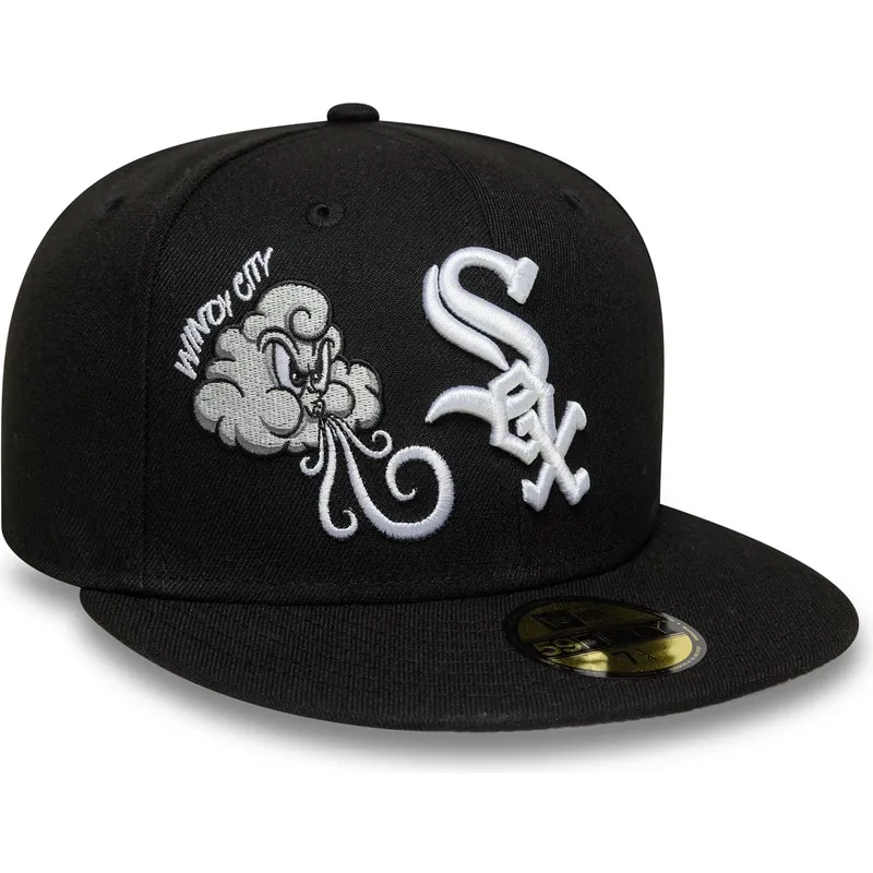 kepure-plokscia-juoda-priglundanti-59fifty-food-icon-windy-city-chicago-white-sox-mlb-new-era