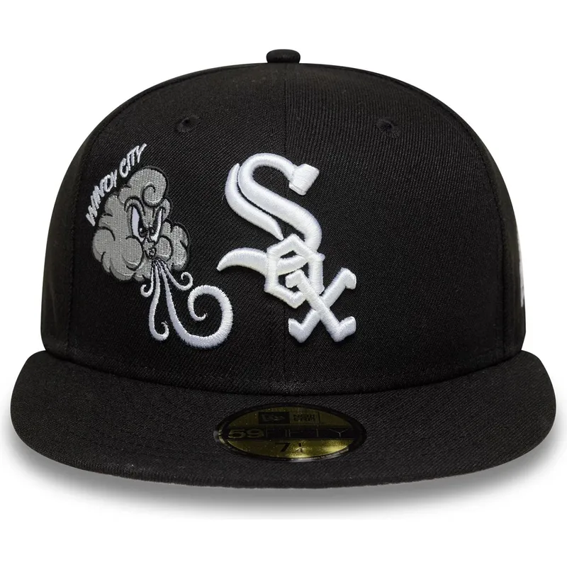 kepure-plokscia-juoda-priglundanti-59fifty-food-icon-windy-city-chicago-white-sox-mlb-new-era