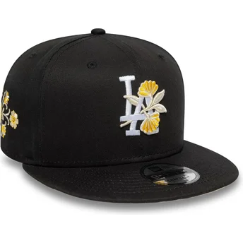 Czarna płaska czapka snapback 9FIFTY Floral Los Angeles Dodgers MLB od New Era