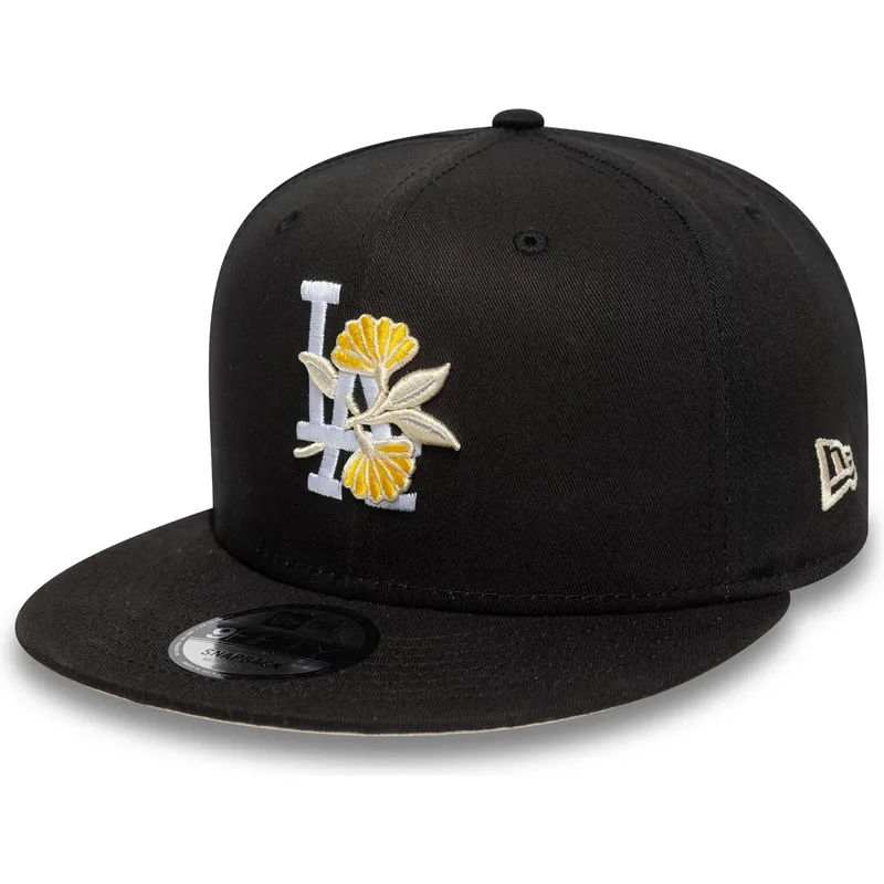 czarna-plaska-czapka-snapback-9fifty-floral-los-angeles-dodgers-mlb-new-era