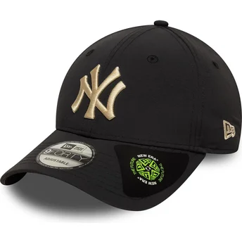 Czarna, regulowana czapka z daszkiem z beżowym logo 9FORTY Recycled New York Yankees MLB od New Era