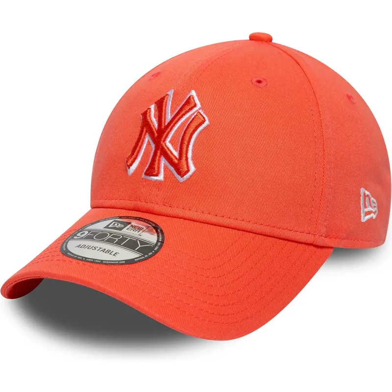 kepure-islenkta-oranzine-reguliuojamas-9forty-team-outline-new-york-yankees-mlb-new-era