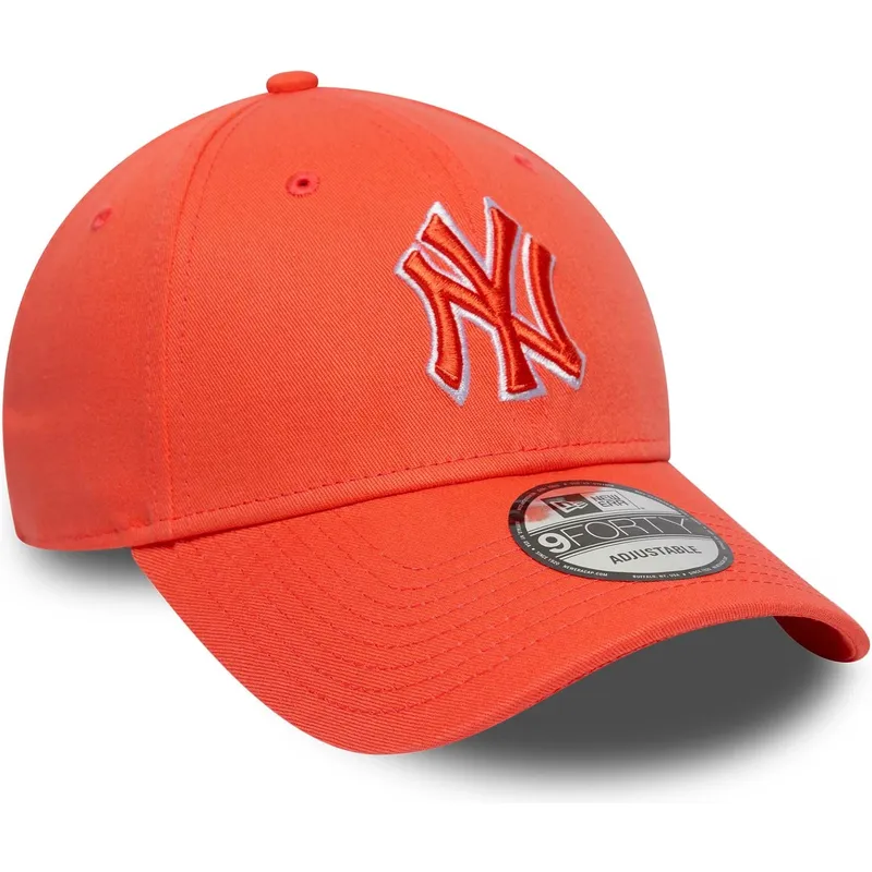kepure-islenkta-oranzine-reguliuojamas-9forty-team-outline-new-york-yankees-mlb-new-era