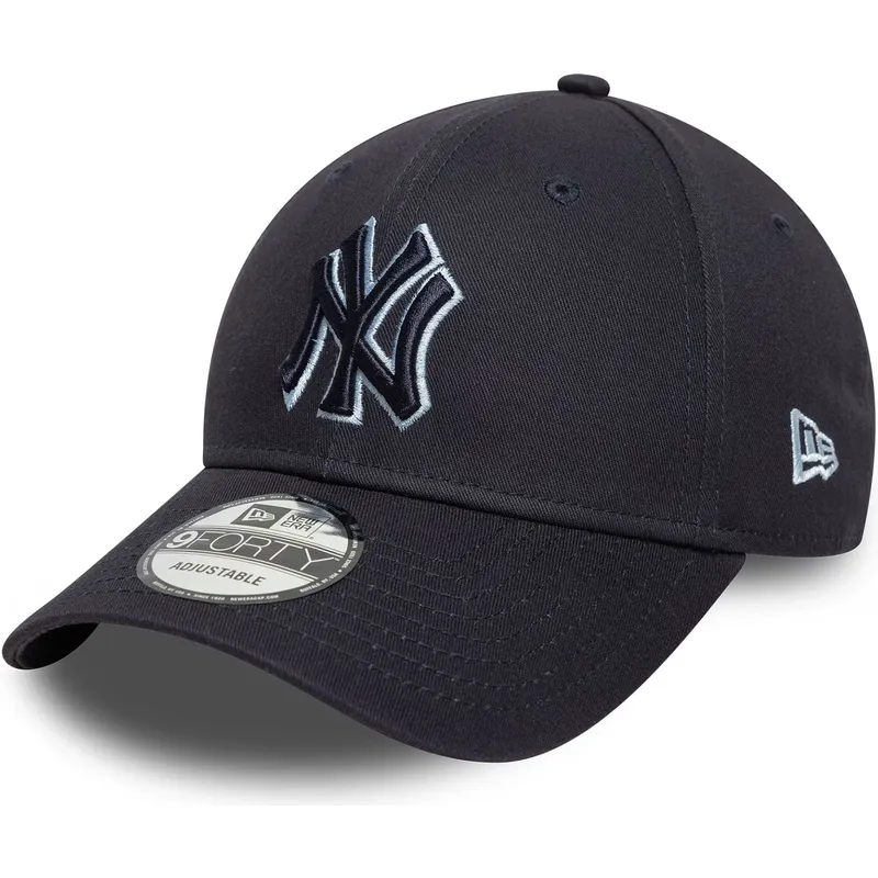 kepure-islenkta-tamsiai-melyna-reguliuojamas-9forty-team-outline-new-york-yankees-mlb-new-era