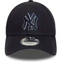 kepure-islenkta-tamsiai-melyna-reguliuojamas-9forty-team-outline-new-york-yankees-mlb-new-era