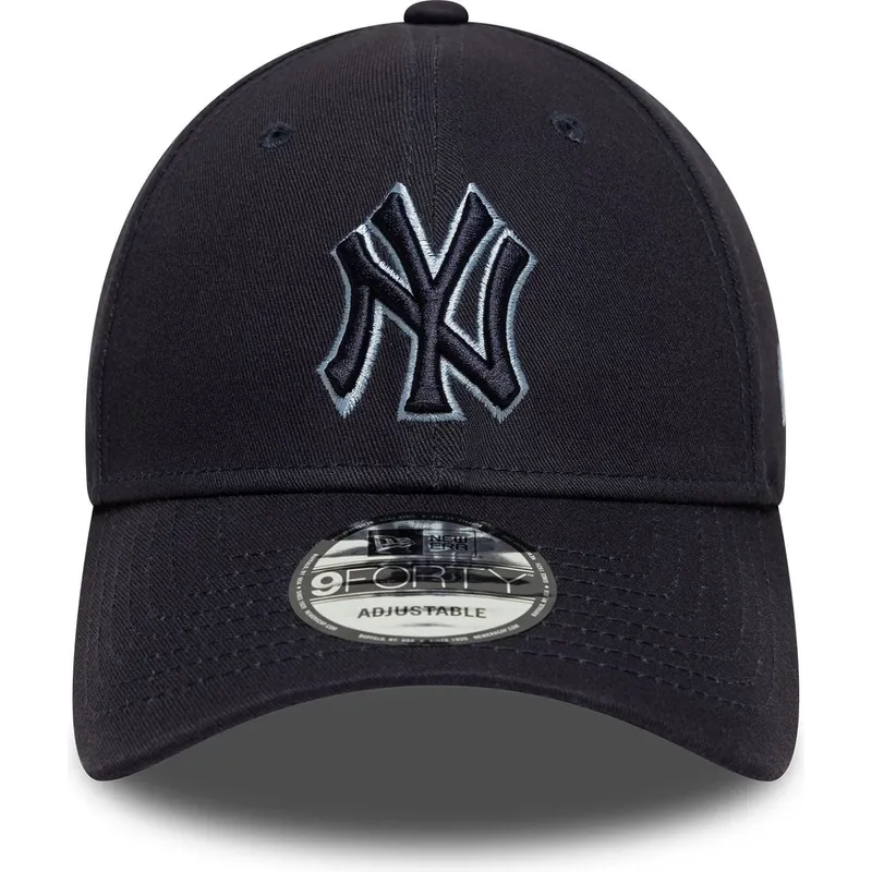kepure-islenkta-tamsiai-melyna-reguliuojamas-9forty-team-outline-new-york-yankees-mlb-new-era
