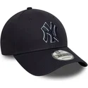 kepure-islenkta-tamsiai-melyna-reguliuojamas-9forty-team-outline-new-york-yankees-mlb-new-era