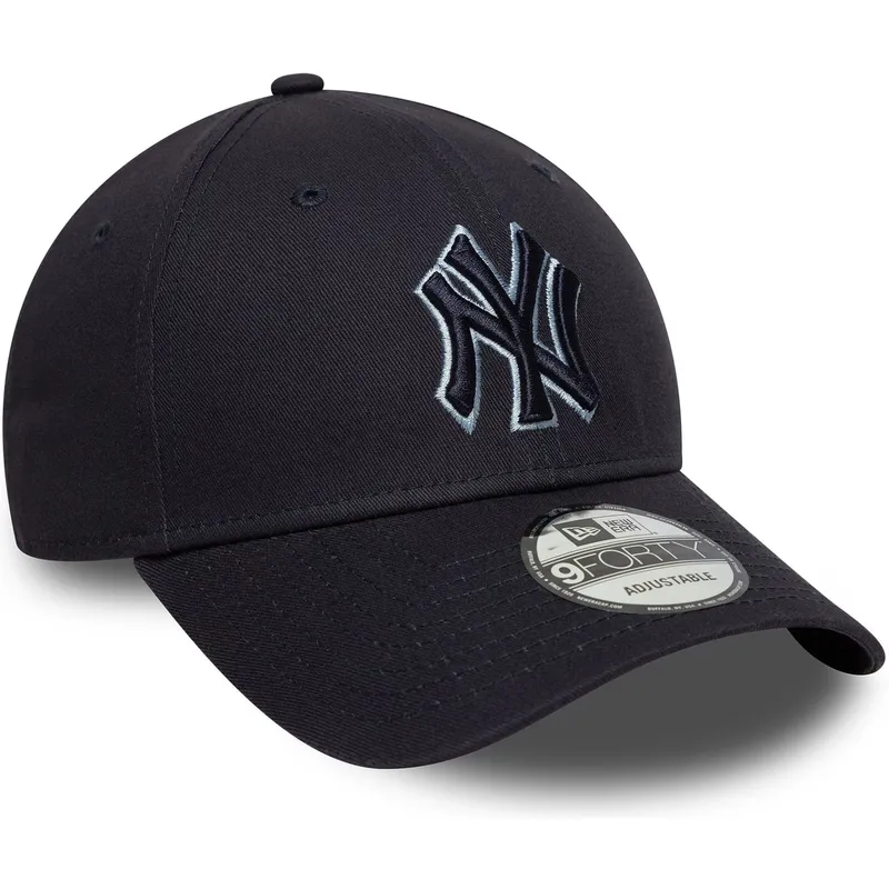 kepure-islenkta-tamsiai-melyna-reguliuojamas-9forty-team-outline-new-york-yankees-mlb-new-era
