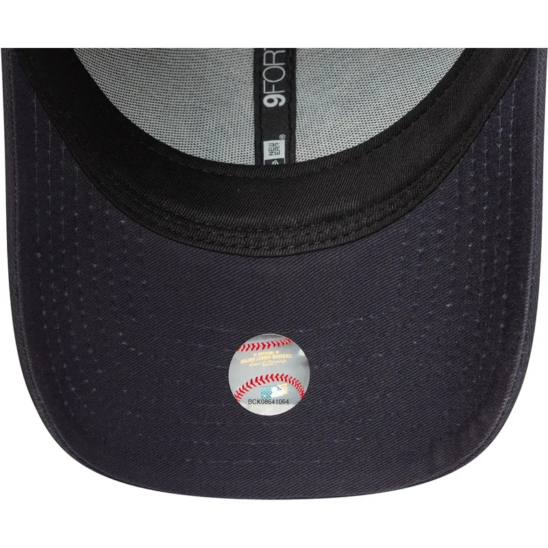 kepure-islenkta-tamsiai-melyna-reguliuojamas-9forty-team-outline-new-york-yankees-mlb-new-era