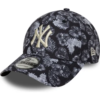 Czarna zakrzywiona czapka regulowana 9FORTY All Over Print New York Yankees MLB od New Era