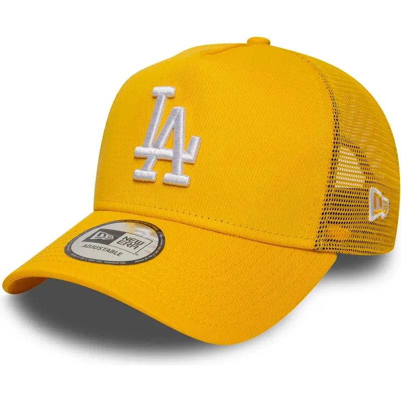 czapka-trucker-zolta-a-frame-league-essential-los-angeles-dodgers-mlb-new-era
